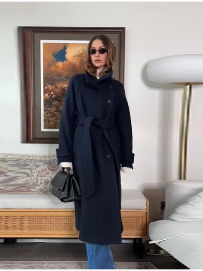 Seame CH - Sophia Long Belted Trench Coat - Coats & Jackets - Cq1762845536341406450